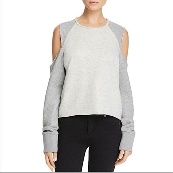 NWOT RAG & BONE standard issue slash pullover cold shoulder sweatshirt top Small - Picture 1 of 9